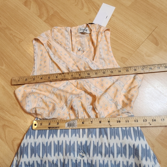 NWT Joie Silk Blend Flippa Midi Dress Criss Cross Front Blue Orange Size 2 - Picture 8 of 16